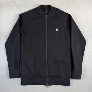 Apple Employee Jacket Mens Small Black Full Zip Store Embroidered Logo